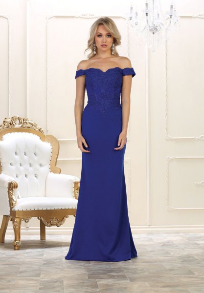 Sweetheart Neckline Mermaid Royal Blue Floor Length Dress