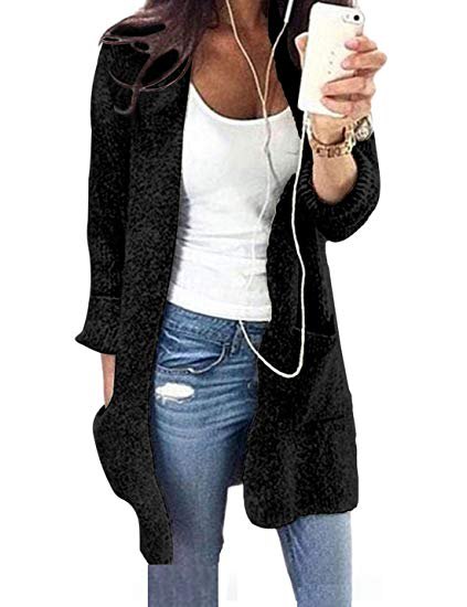 white, form-fitting tank top with scoop neck and black longline cardigan sweater