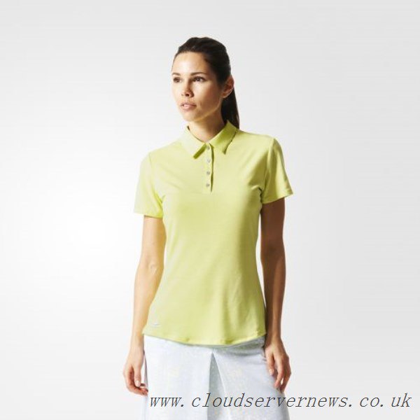 Light yellow polo shirt with a white, straight skirt