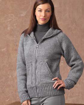 gray hooded cardigan with turtleneck