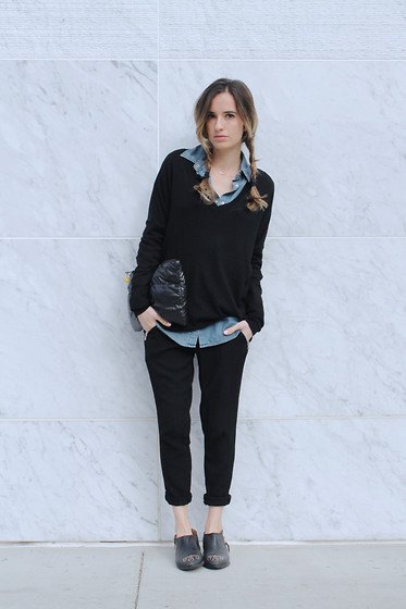 Black V Neck Sweater Outfit
  Ideas
