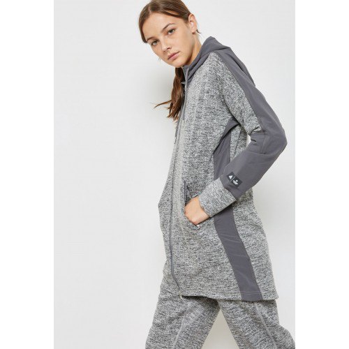 Heather gray long-line shirt with matching trousers