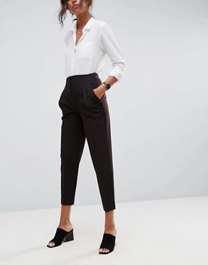 white button up shirt with black high resolution cropped chinos