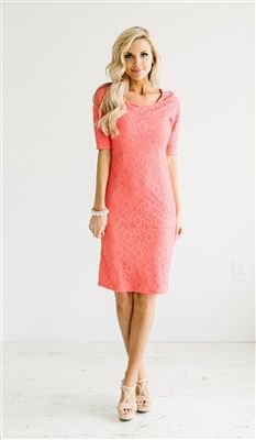 carol half sleeve lace midi dress with light pink open toe heels