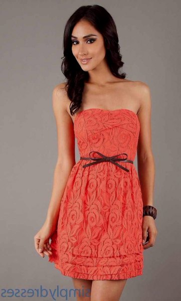 carol strapless belt mini lace dress
