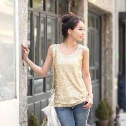 gold sequin with white leather sequin