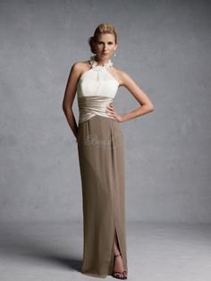 white rose gold and brown color block maxi dress