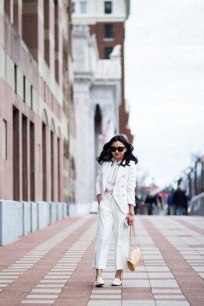 white suit with matching leather case