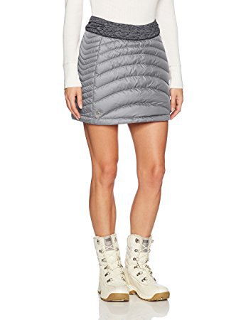 white sweater with light gray mini skirt