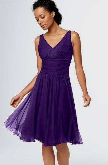 purple v-neck midi blown tulle cocktail dress
