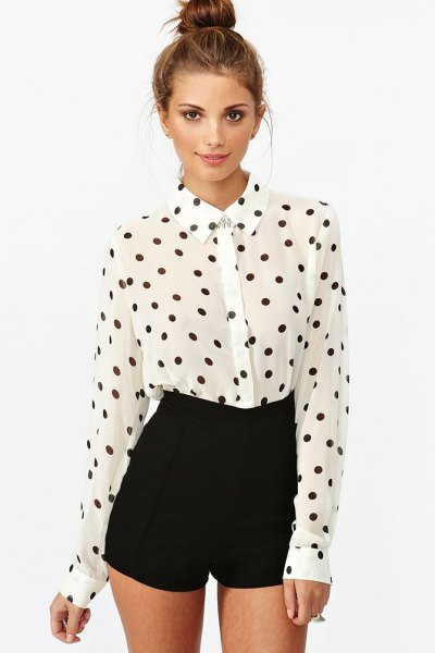 white and black spotted vintage shirt