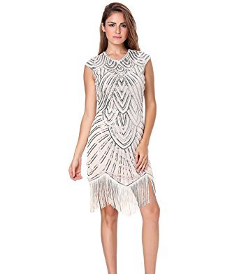 white and silver sequin sleeveless mini dress