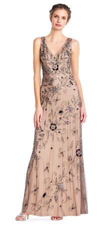 floral chiffon v-neck pleated maxi dress