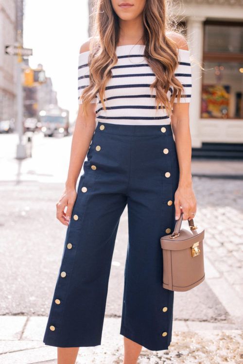 cropped wide leg pants sailor inspired