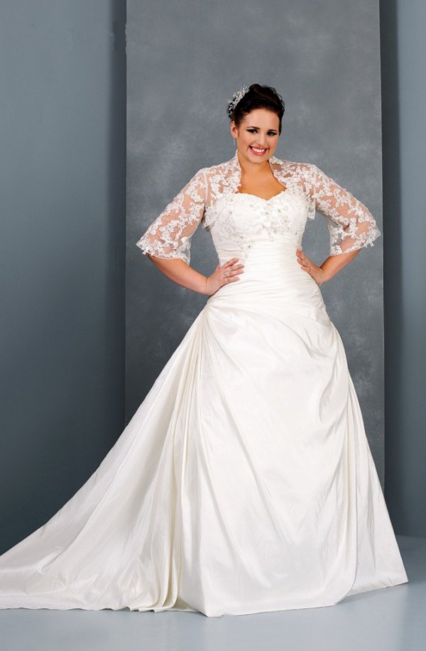 best white lace jacket with strapless wedding dress