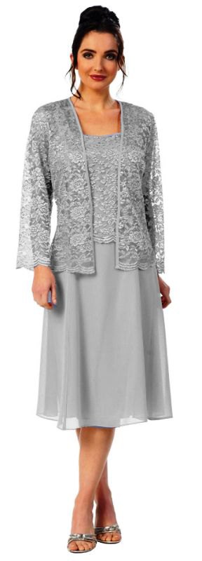 best gray lace jacket with matching chiffon wedding dress