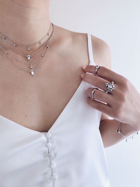 silver choker necklace matchy