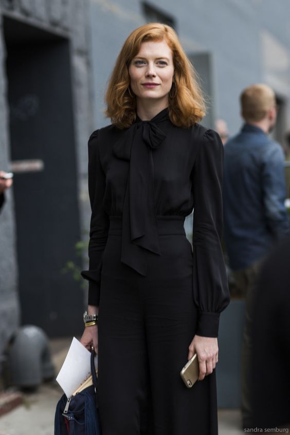 tie neck blouse all black everything