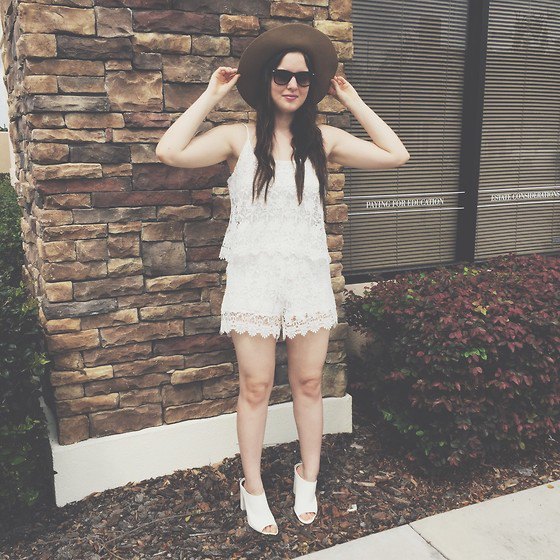 white lace in two faux romper