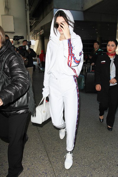 white embroidered hoodie matching jogging pants