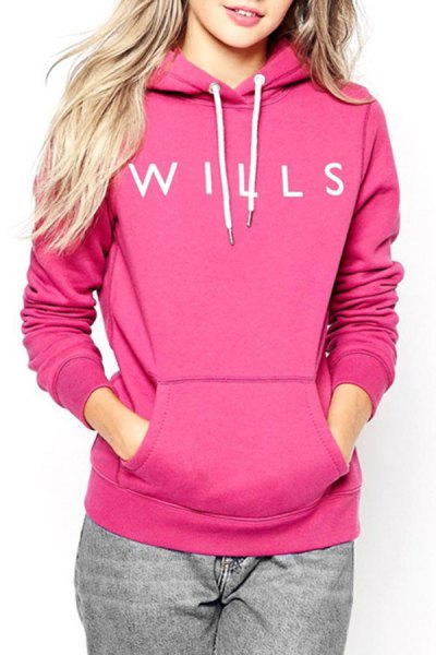 neon pink letter embroidered hoodie gray boyfriend jeans