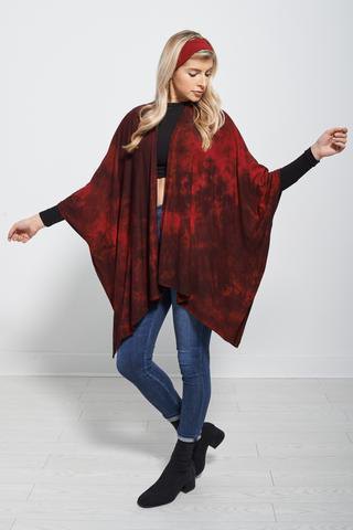 red poncho black shape to fit long sleeve tee