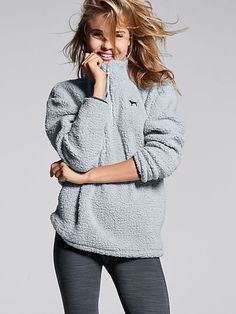 light gray fleece sweater with leggings