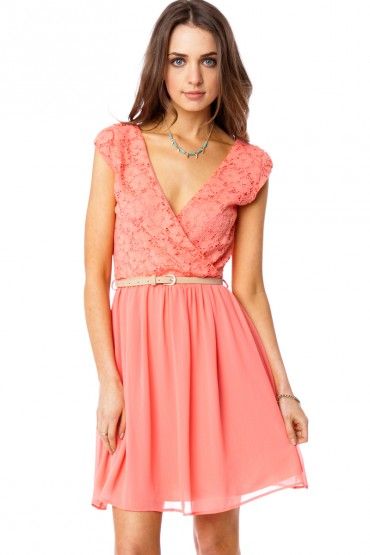 coral prom dress casual