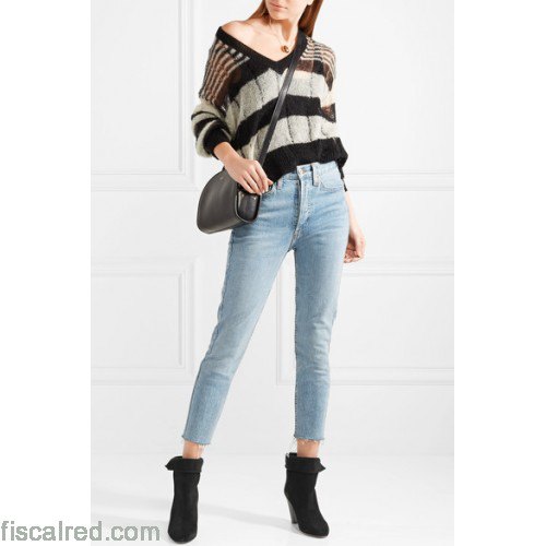 black and gray striped sweaters in v-neck sweater