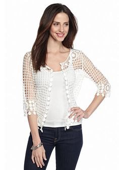 black crochet lace on shoulder vests on skinny jeans