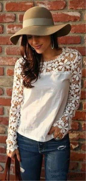white long sleeve linen blouse lace details