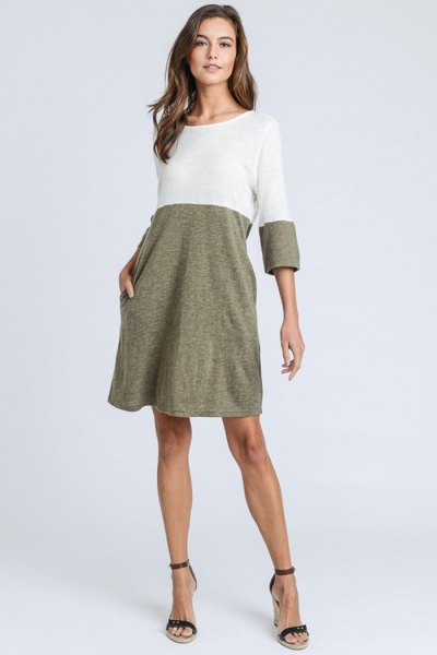 white and heather gray swing shirt for dress