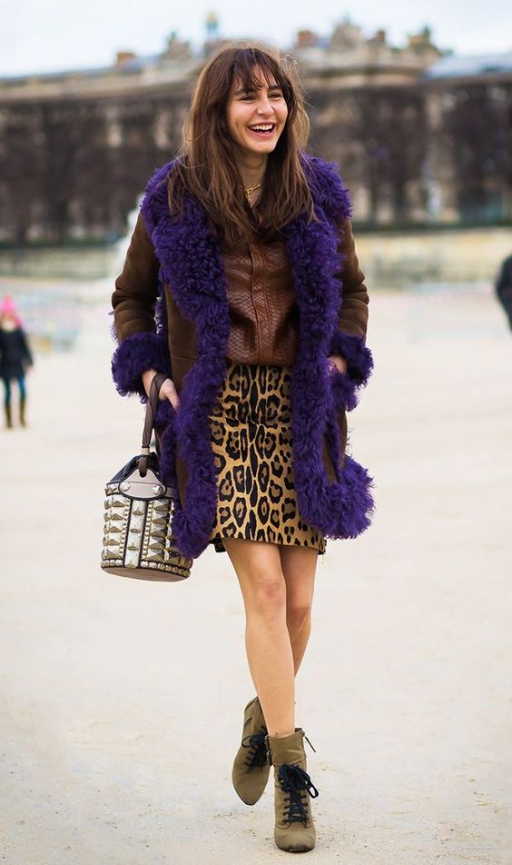 leopard print dress shearling