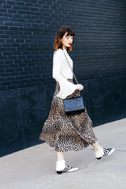leopard print skirt white