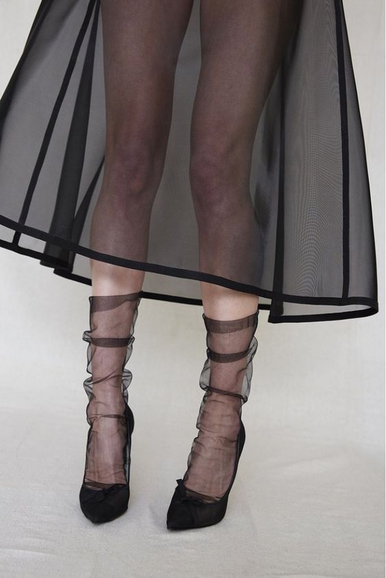 tulle stockings transparent trend