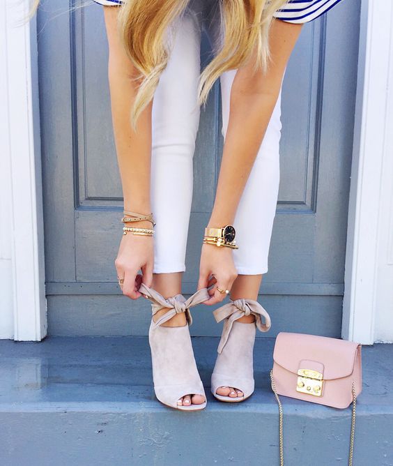 white open toe heels outfit white jeans