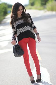 black and gray striped knit sweater
