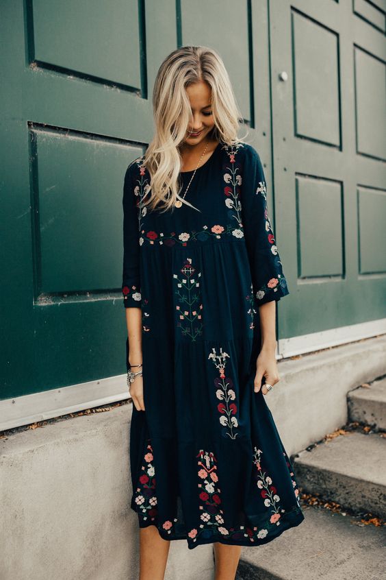 floral floral dress embroidery