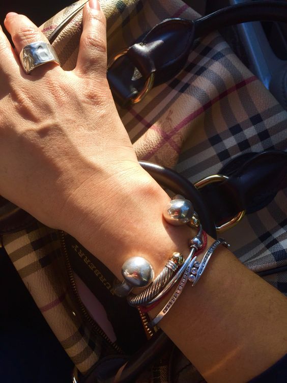 silver cuff bracelet balls