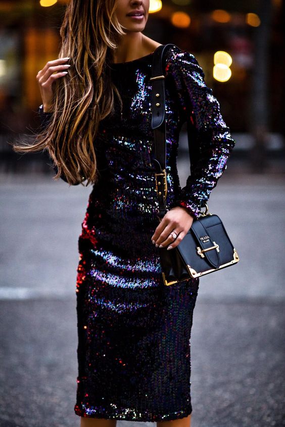 black sparkly dress sequin