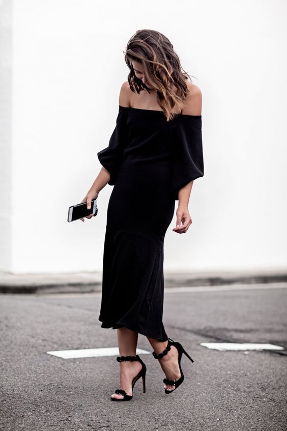 black strapless dress casual