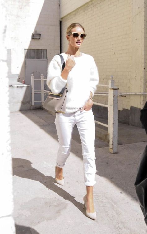 white fluffy sweaters white jeans