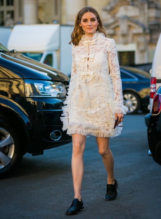 lace of white chiffon dress