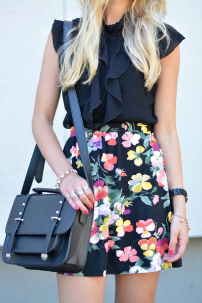 high waist floral pencil skirt