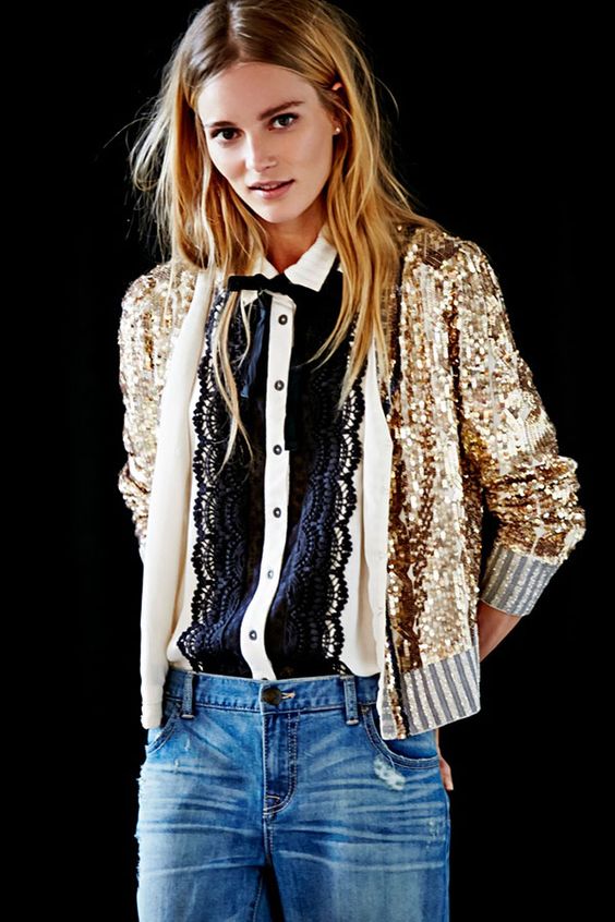 sequin bomber jacket lace