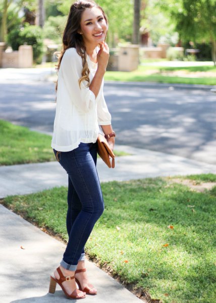 skinny jeans blouse clean overlay
