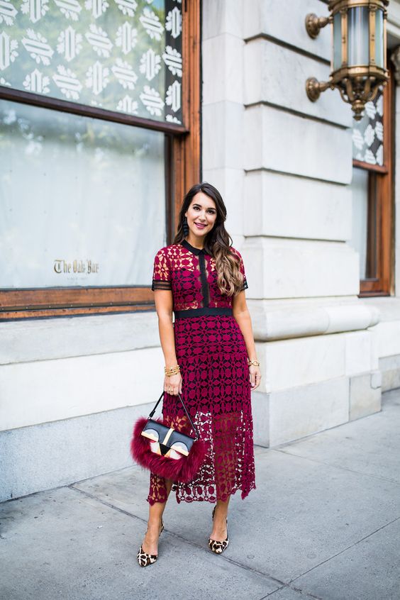 crochet dress red
