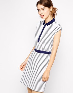 navy blue and white polo dress