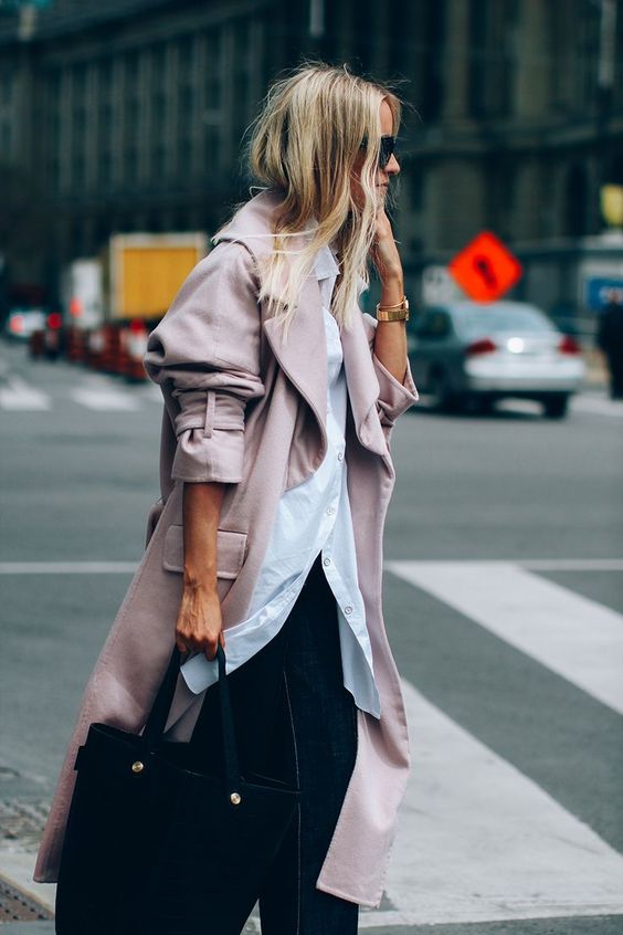 trench coat oversized long pink pink