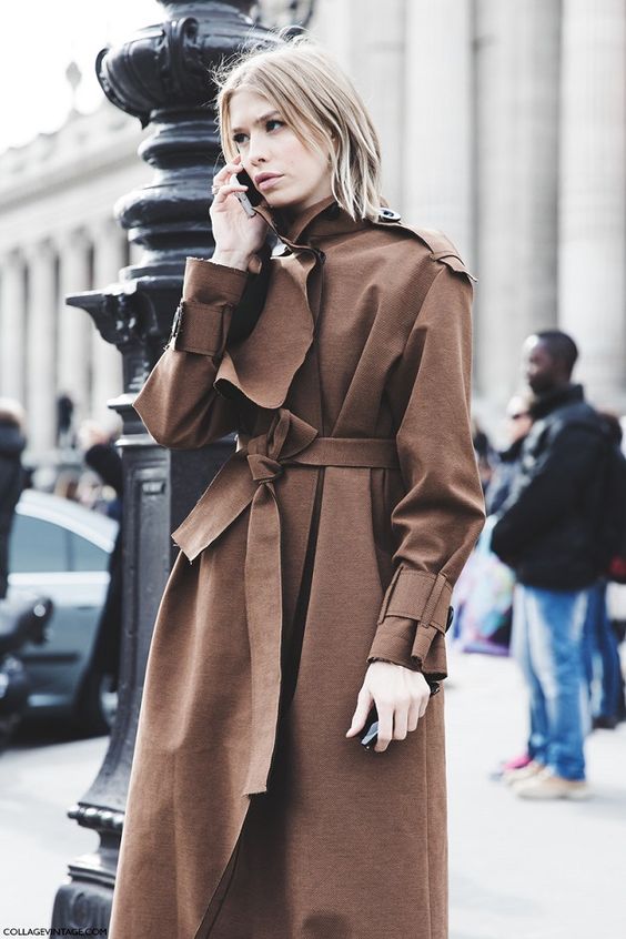 trench coat oversized long brown
